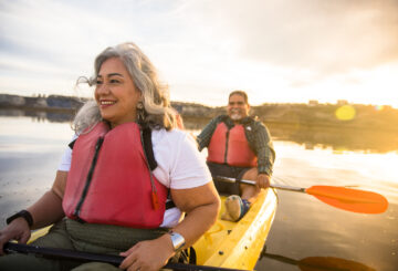 Senior Hispanic Couple Kayaking