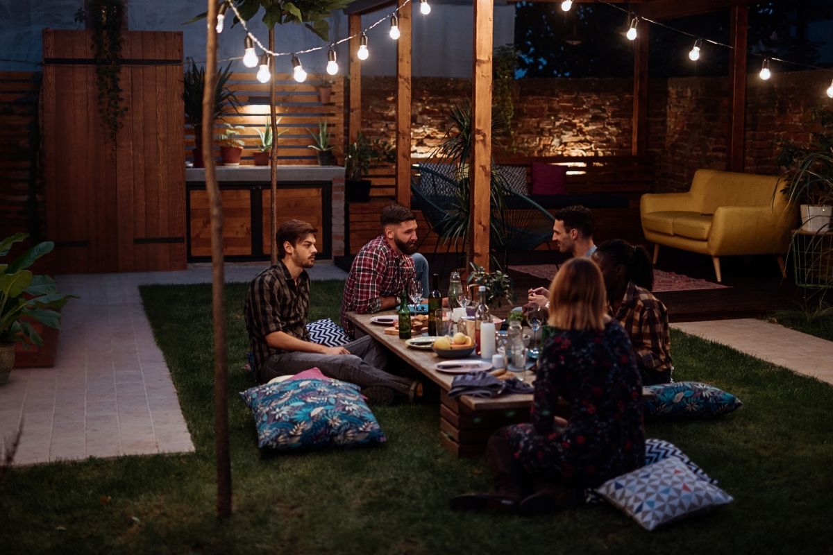 backyard gathering with friends